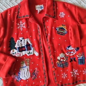 Vintage wool blend embroidered Christmas jacket